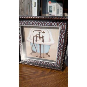 Set of 2 Vintage-Style Bathroom Wall Art | Framed Bathroom Decor